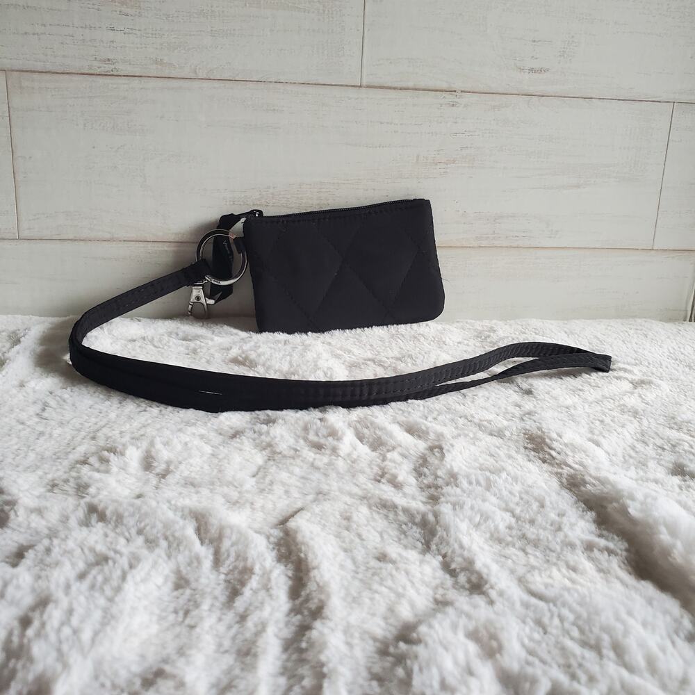 Vera Bradley Ultralight Zip ID and Lanyard 
Black